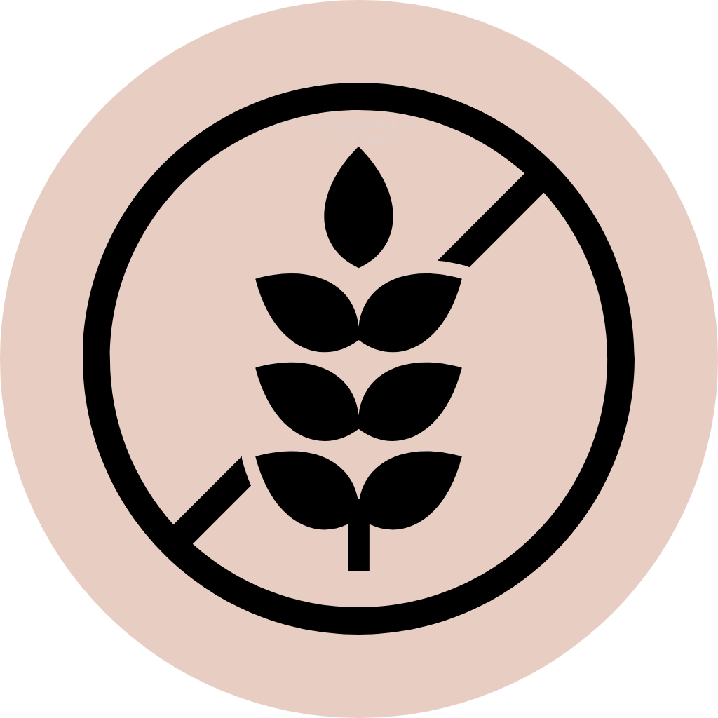 Icon showing a gluten-free symbol with a crossed-out wheat stalk hinting that there might be a relationship between gluten and rosacea.