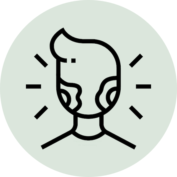 Icon showing inflamed cheeks to illustrate how chronic inflammation may answer the question: does rosacea get worse with age.